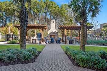 Firepit and Grill Area at Central Island Square, South Carolina, 29492
